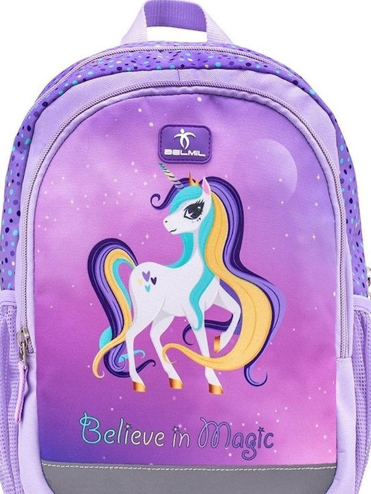 Belmil Unicorn School Bag Backpack Elementary, Elementary Purple 12Liters