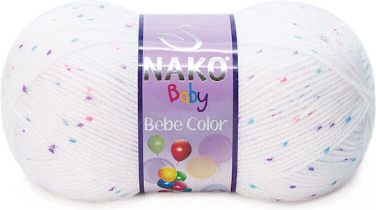 Nako Bebe Color Acrylic White Knitting Yarn 360m 100g
