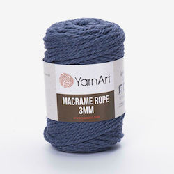 YarnArt Macrame Rope 3mm Μακραμέ Βαμβακερό Μπλε...