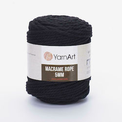 YarnArt Macrame Rope 5mm Μακραμέ Βαμβακερό Μαύρ...