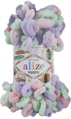 Alize Strickgarn für Taschen Puffy Mikropolyester Lila 9m 100gr PUFFY.Farbe-AL-5938