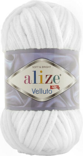 Alize Velluto Chunky Μικροπολυεστέρας Λευκό 68m 100gr