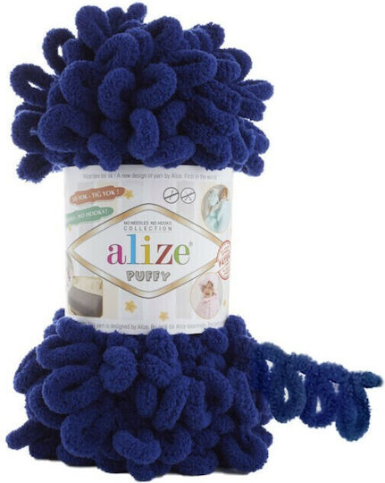 Alize Yarn for Bags Puffy Micro Polyester Blue 9m 100gr
