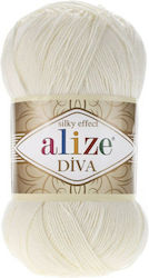 Alize DIVA 62 Acrilic Alb 350m 100gr