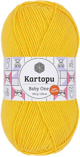 Kartopu Плетиво за плетене Acrilyc Жълт 250м 100гр
