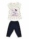 Kinder-Set mit Leggings Sommer 2Stück Weiß Cute Rabbits