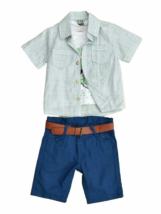 Potre Kids Set with Shorts Summer 3pcs Green