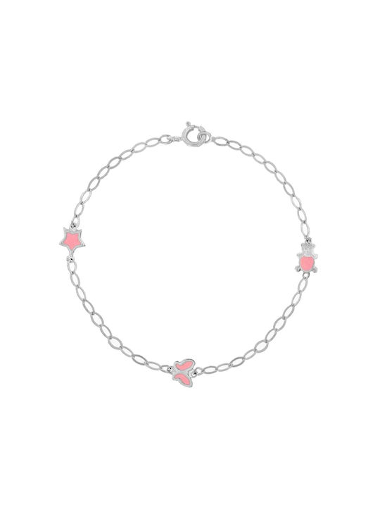 Eforo Kids Silver Chain Bracelet with Butterfly for Girl