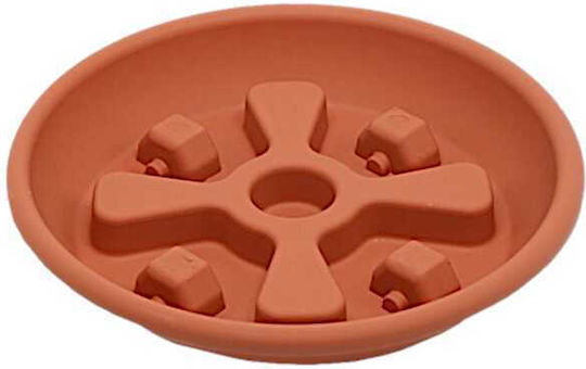 Micplast Plate Pot Plastic Brown Wheeled 30x30cm WS30-TERRACOTTA