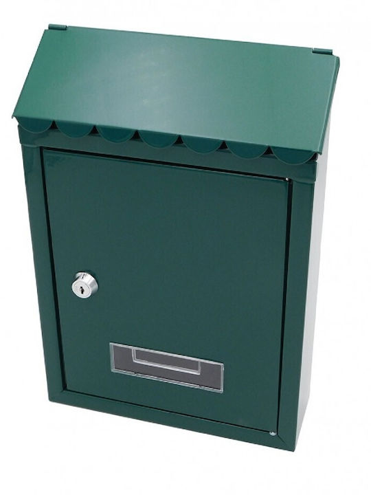 Cutie Poștală pentru Exterior Metalic în Culoarea Verde 21x6x29cm