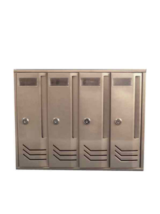 Apartment Building Mailbox Metallic in Gold Color