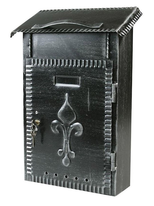 Ibfm Außenbereich Briefkasten Metallisch in Schwarz Farbe 38x23x8cm