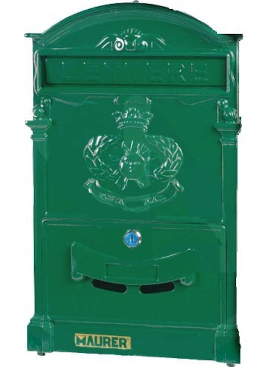 Maurer Outdoor Mailbox Metallic in Green Color 26x9x9cm