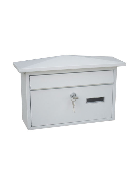 ERGOhome Outdoor Mailbox Metallic in White Color 8x8x23.5cm