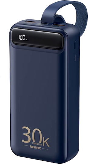 Remax RPP-522 Bole Series Power Bank 30000mAh 22.5W with 2 USB-A Ports and USB-C Port Power Delivery Blue