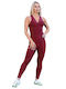 Women's Sleeveless One-piece Suit Burgundy