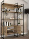 Bibliotecă Eduardo Sapphire Oak 120x39x180cm