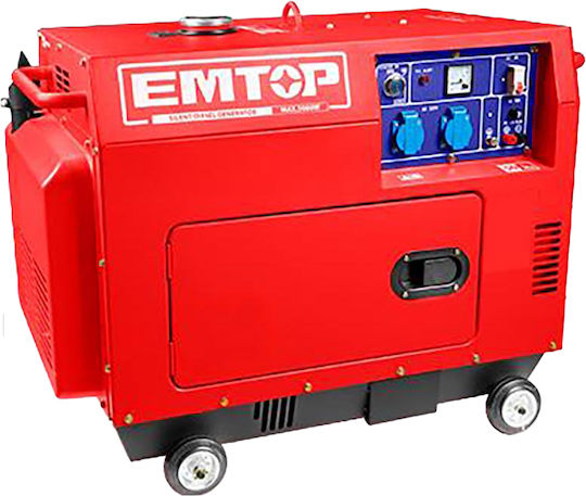 Emtop Generatoare silențioase Generator Petrol cu Autostart și Putere Maximă 6.25kVA