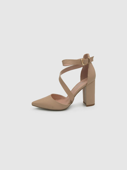 Joya Pumps mit Riemchen Beige