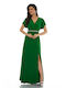 RichgirlBoudoir Summer Maxi Dress Wrap with Slit Green