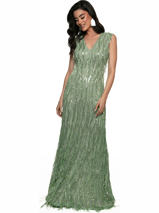 Summer Maxi Dress for Wedding / Christening Green