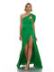 RichgirlBoudoir Καλοκαιρινό Maxi Φόρεμα για Γάμο / Βάπτιση Σατέν Πράσινο