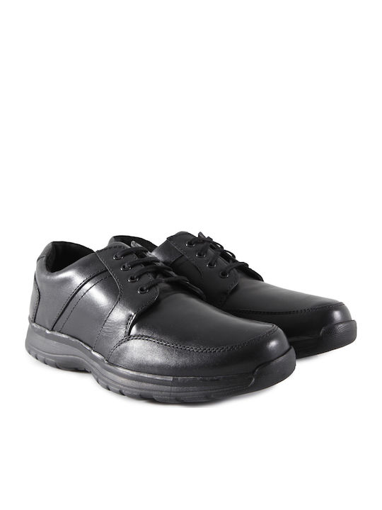 Hush Puppies Leder Herren Freizeitschuhe Schwarz