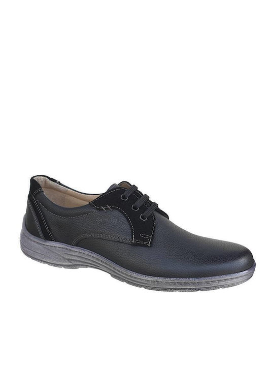 Leder Herren Freizeitschuhe Schwarz