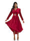 RichgirlBoudoir Midi Kleid für Hochzeit / Taufe Samt Rot