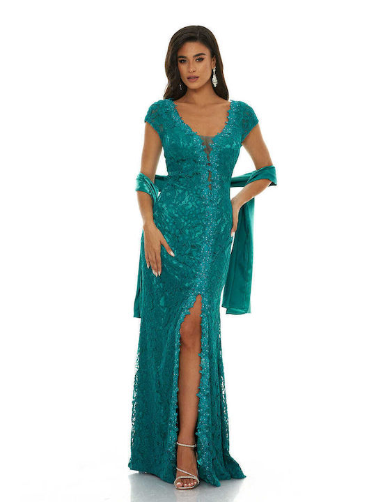RichgirlBoudoir Maxi Dress for Wedding / Baptism with Lace Blue