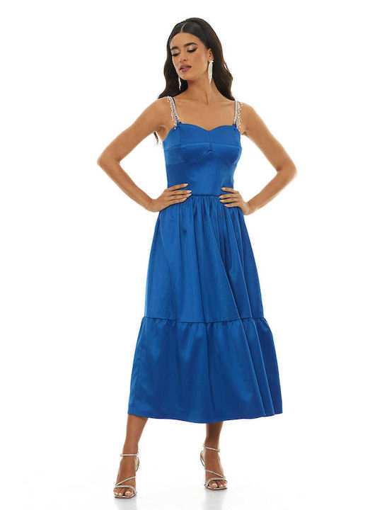 RichgirlBoudoir Midi Βραδινό Φόρεμα Μπλε
