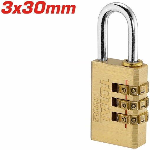 Total Steel Padlock Brass Combination 30mm 1pcs