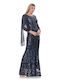 Farmaki Maxi Evening Dress Blue