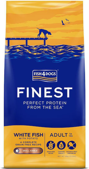 Fish4Dogs Finest Ocean White Adult Small Kibble 6kg Dry Food Grain-Free & Gluten-Free for Adult Small Breed Dogs with Fish