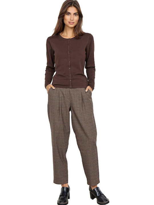 Soya Concept Women's Cardigan with Buttons Brown
