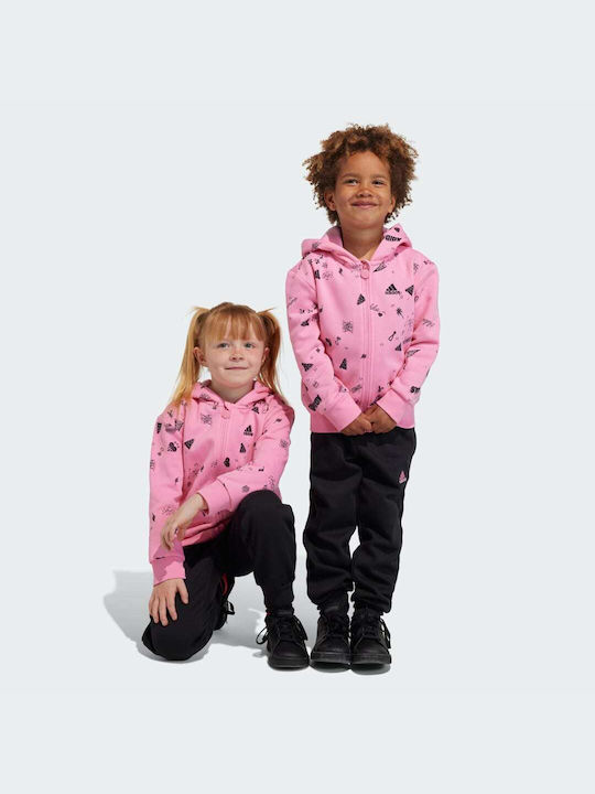 Adidas Kids Sweatpants Set Pink 2pcs