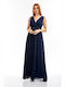 Bellino Summer Maxi Evening Dress Wrap Navy Blue