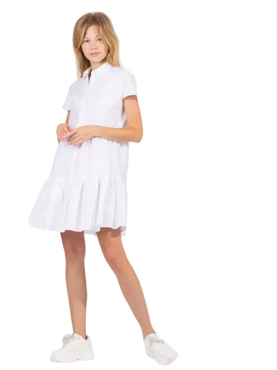 Tiffosi Sommer Mini Kleid Weiß