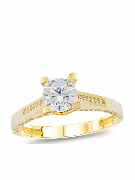 Kiriakos Gofas Single Stone Ring Made of 14K Gold