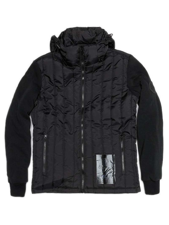 Devergo Herren Winter Jacke Lässig Schwarz