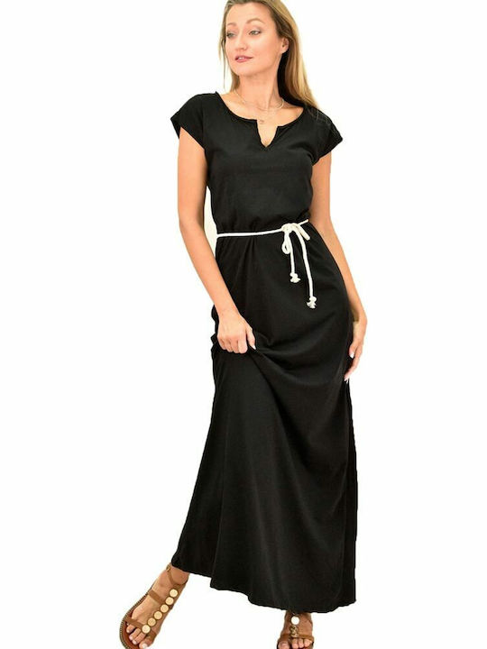 First Woman Καλοκαιρινό Maxi Φόρεμα Μαύρο