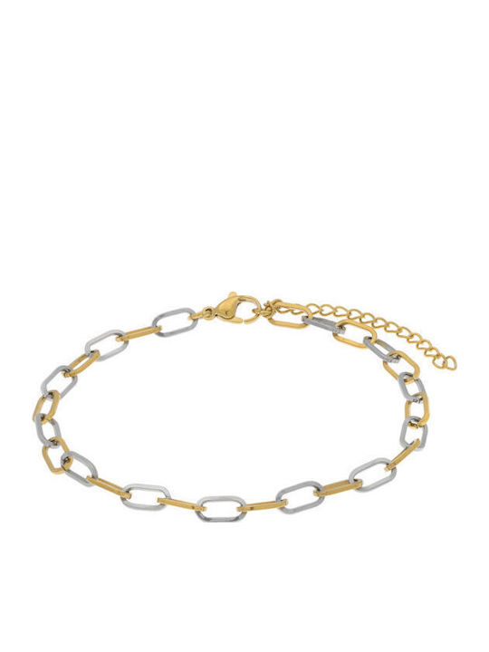Visetti Gold Plated Chain Anklet Made of Stainless Steel