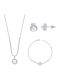 Kiriakos Gofas Set with Necklace , Earrings & Bracelet from White Gold 14K with Stones