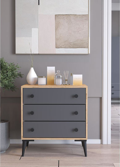 Amari Wooden Chest of Drawers with 3 Drawers 72x43x79cm