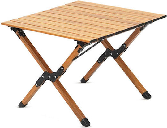 Table for Camping Foldable 58x60x45cm Brown