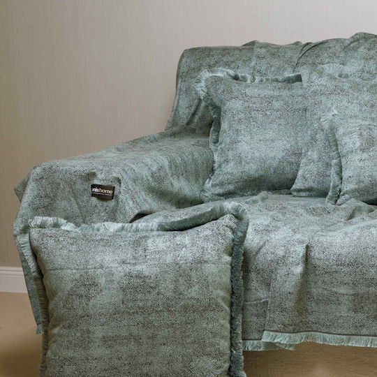 Aslanis Home Ριχτάρι Τετραθέσιου Καναπέ Kedros 180x350εκ. Βεραμάν / Ανθρακί