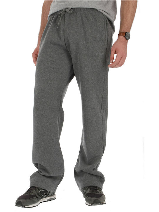 Prince Men's Fleece Sweatpants with Rubber Gray