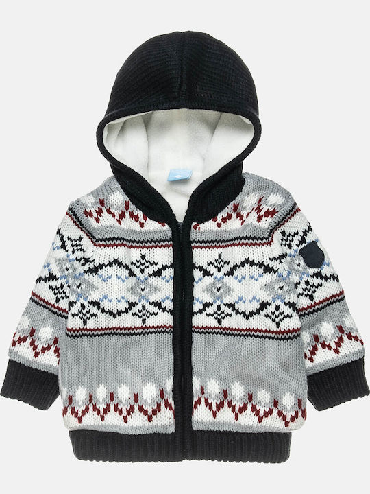 Kinderstrickjacke Gestrickt mit Kapuze Mehrfarbig