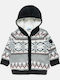 Kinderstrickjacke Gestrickt mit Kapuze Mehrfarbig