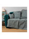 Aslanis Home Parnassos Sofa Throw 2 Seater Chenille 180x250cm Mint / Gray